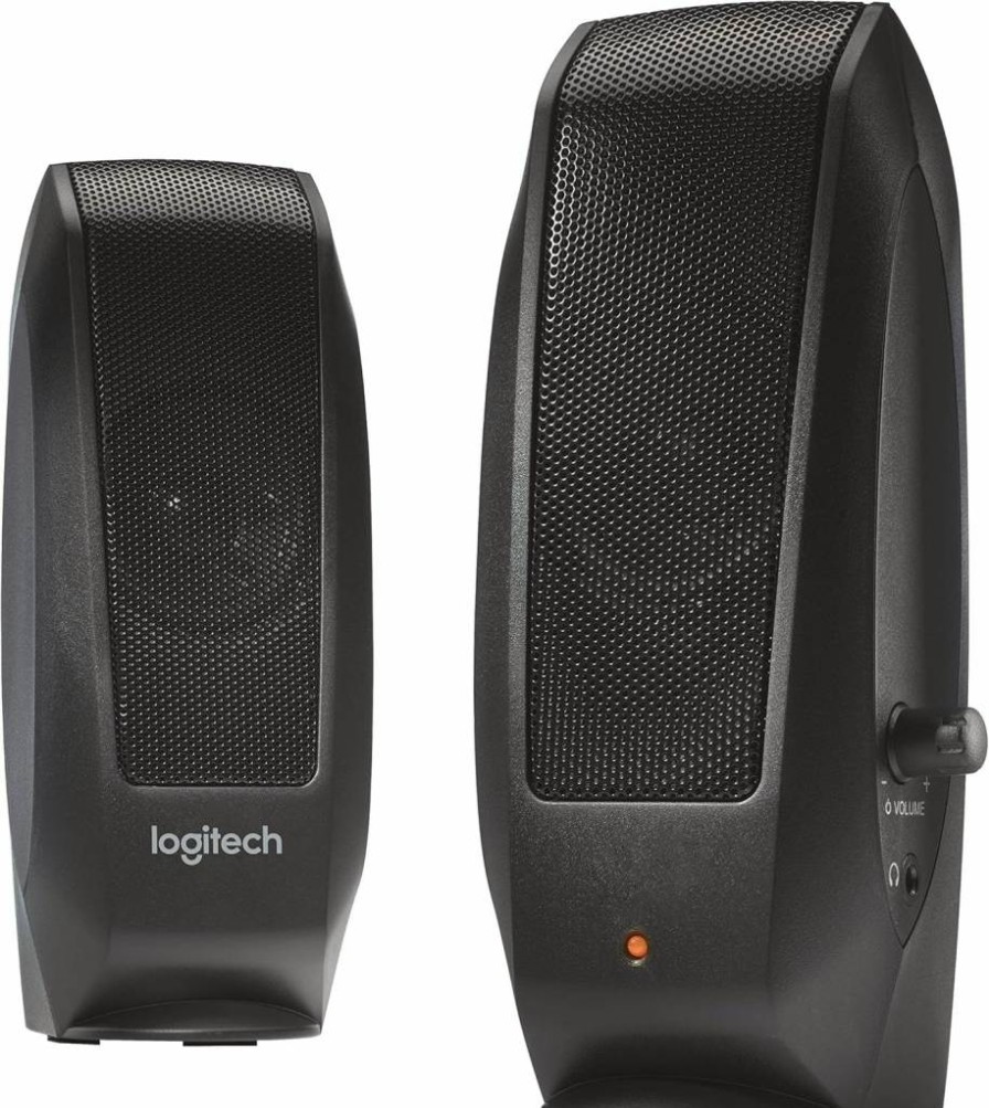 Logitech S120 Black Stereo PC Speakers with Clear Sound for Desktop and Laptop