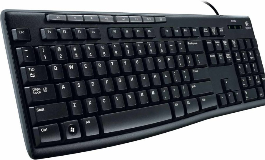 Logitech K200 Wired Multimedia Keyboard with One-Touch Media Controls and Internet Shortcuts