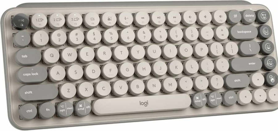 Logitech Pop Keys Wireless Mechanical Keyboard - Custom Emoji Keys, Bluetooth/USB, Compact Design, Multi-Device Compatible (Cosmos)