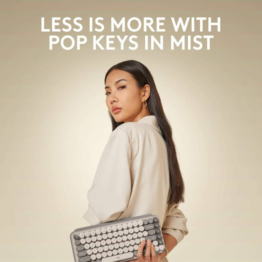 Logitech Pop Keys Wireless Mechanical Keyboard - Custom Emoji Keys, Bluetooth/USB, Compact Design, Multi-Device Compatible (Cosmos)