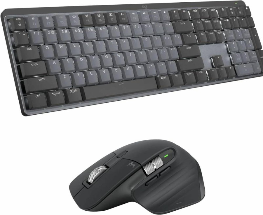 Logitech MX Mechanical Wireless Keyboard with Backlit Keys, Linear Switches, Bluetooth/USB-C Connectivity for MacOS, Windows, Linux, iOS, Android