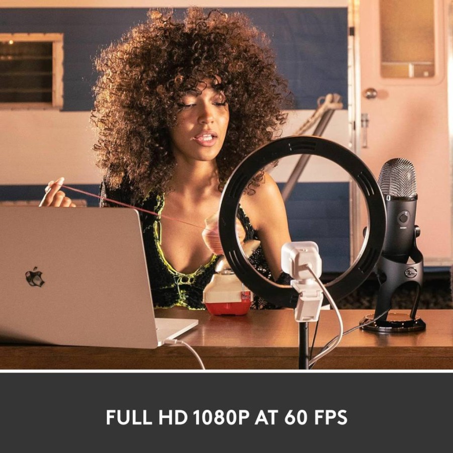 Logitech Streamcam - 1080P 60FPS USB-C Webcam for YouTube & Twitch Streaming with Autofocus, Face Tracking, Vertical Video, Light Grey