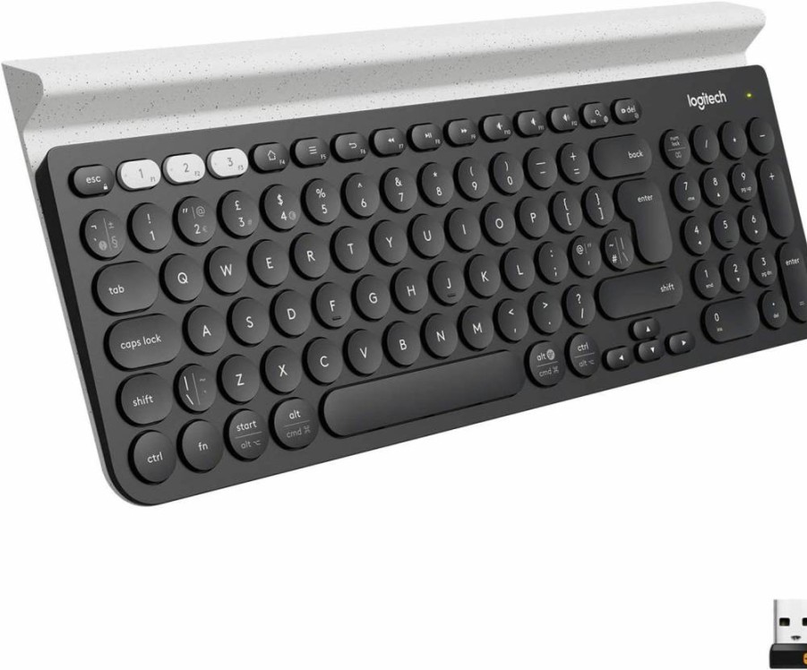 Logitech K780 Multi-Device Wireless Keyboard for Computer, Tablet, and Phone - Compatible with Windows, macOS, iOS, Android - Quiet Typing - Easy-Switch Bluetooth and USB Connectivity