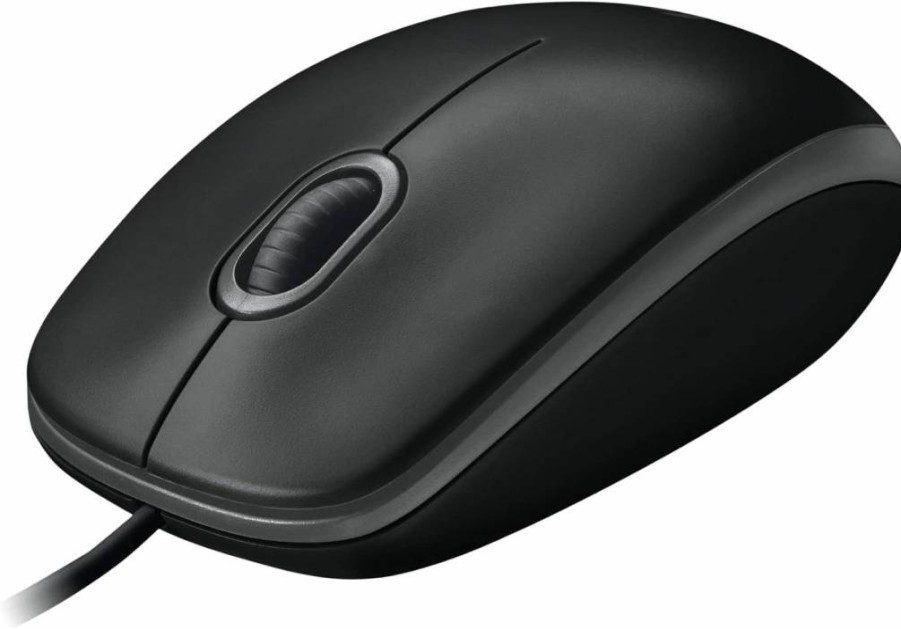 Logitech M100 Wired USB Mouse for PC & Laptop - Ambidextrous Ergonomic Optical Mouse (Black)