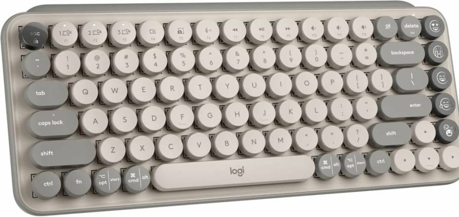 Logitech POP Keys Wireless Mechanical Keyboard with Emoji Keys, Bluetooth/USB, Compact Design, Multi-Device Compatible - Cosmos