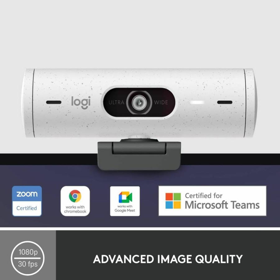 Logitech Brio 501 Full HD Webcam with Auto Light Correction, Show Mode, Dual Noise-Reducing Mics, Privacy Shutter, USB-C Cable - Compatible with Zoom, Microsoft Teams, Google Meet - Black