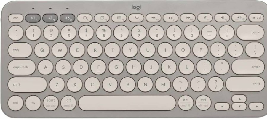Logitech K380 Multi-Device Bluetooth Keyboard - Wireless, Slim, Compatible with Windows, Mac, Chrome OS, Android, iPadOS, Apple TV, Easy-Switch for 3 Devices, 2-Year Battery Life - Sand