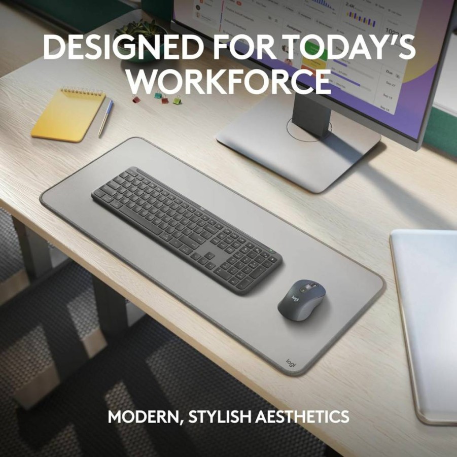 Logitech MK955 Signature Slim Wireless Keyboard and Mouse Combo for Business - Bluetooth, Secure USB Receiver, Quiet Typing, Multi-OS Compatible (Windows/Mac/Chrome/Linux) - Graphite