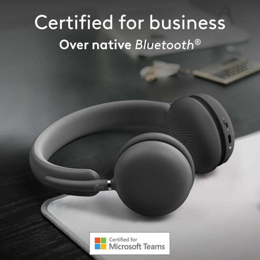 Logitech Zone Wireless 2 Premium ANC Headset with Bluetooth, USB-C, USB-A, Certified for Microsoft Teams, Intel Evo, Fast Pair – Graphite