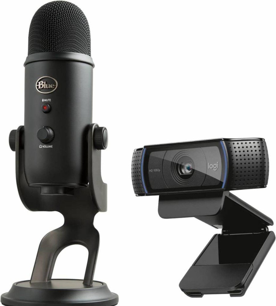 Logitech C920X HD Pro Webcam & Litra Glow Streaming Light Bundle for Professional On-Camera Appearance