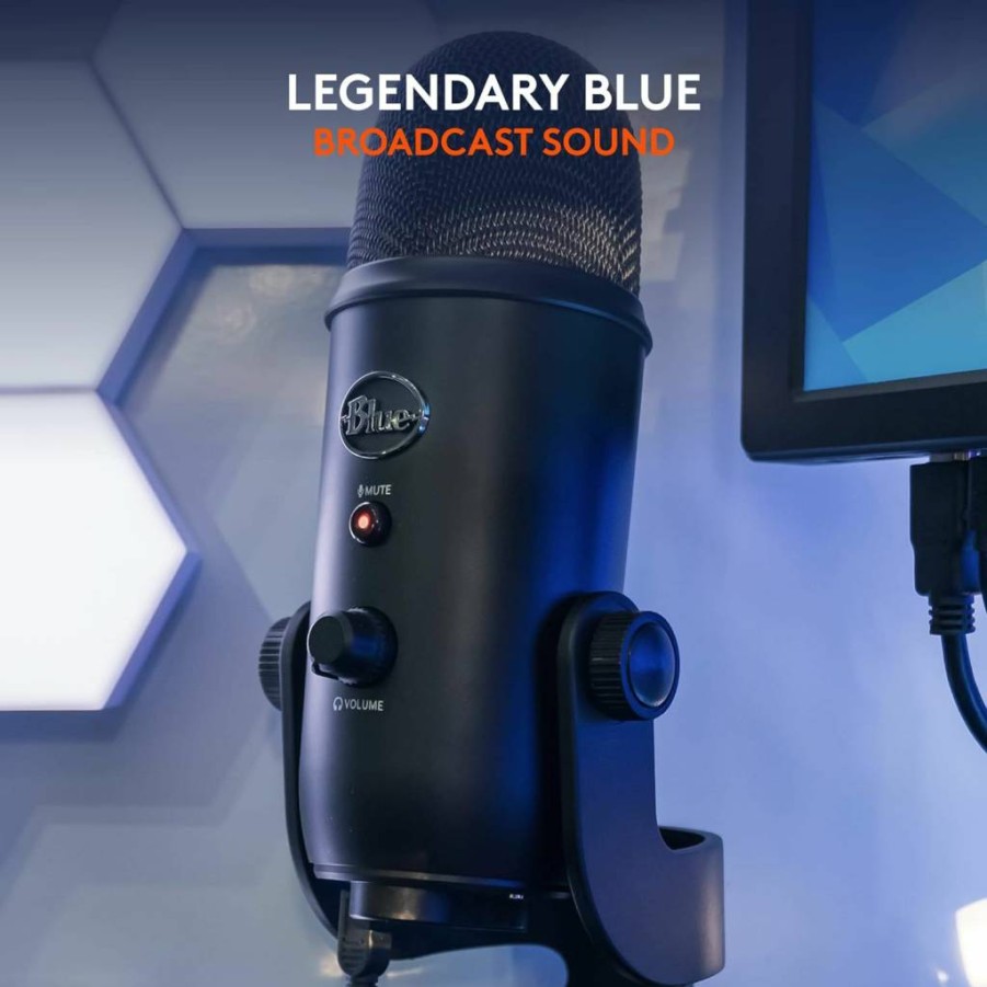 Logitech for Creators Blue Yeti USB Microphone - Professional Studio Quality Sound for Gaming, Streaming, Podcasting, YouTube, Discord & PC, Plug & Play, Silver
