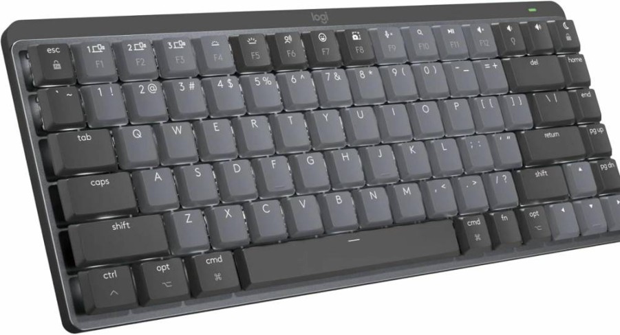 Logitech MX Mechanical Mini Wireless Keyboard for Mac - Low-Profile Tactile Switches, Backlit, Bluetooth, USB-C, Compatible with Apple iPad (Pale Grey)