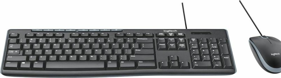 Logitech MK200 Wireless Keyboard and Mouse Combo with Full-Size Layout and HD Optical Tracking