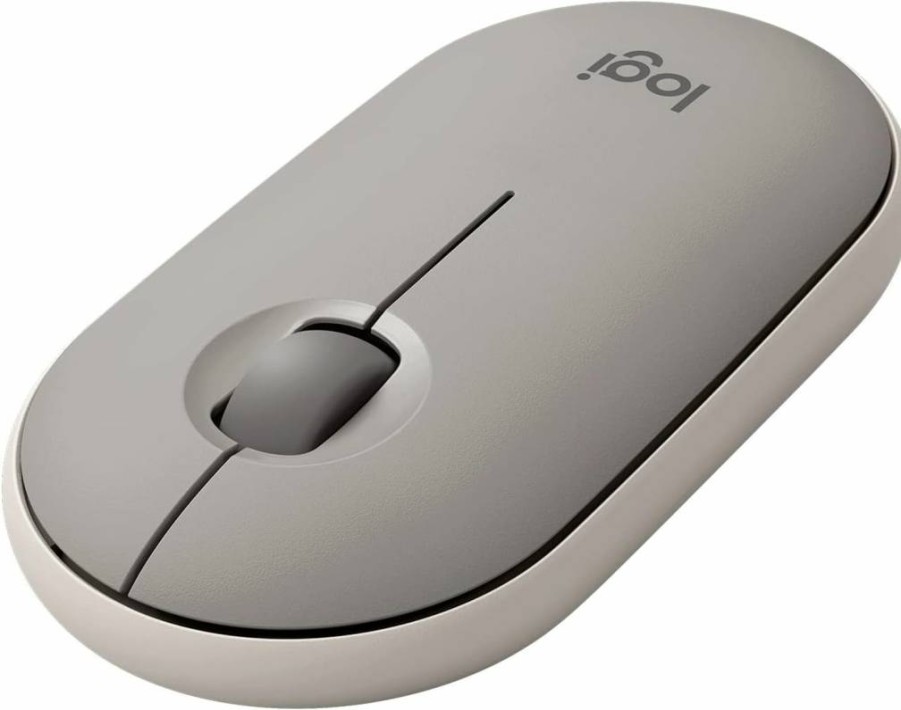 Logitech Pebble Wireless Bluetooth Mouse - Silent Slim Design, Dual Connectivity (Bluetooth & 2.4GHz), Compatible with Laptop, PC, Mac, iPad, Chromebook - Sand