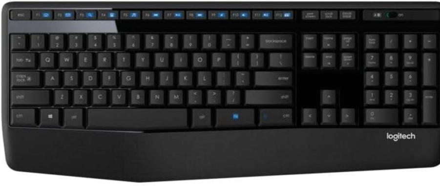 Logitech K345 Wireless Full-Sized Keyboard with Palm Rest - 2.4GHz USB Receiver for PC & Laptop