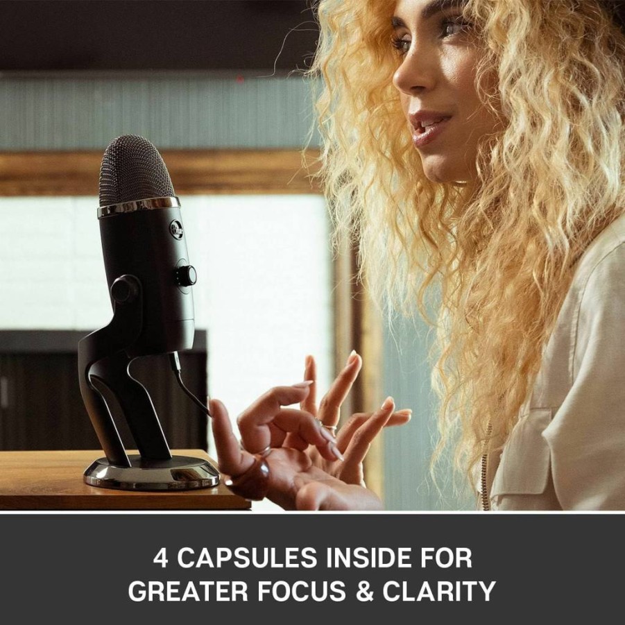 Logitech for Creators Blue Yeti X USB Microphone - Professional Studio Quality Sound for Gaming, Streaming, Podcasting, PC & Mac, 4 Polar Patterns, Plug & Play, Black
