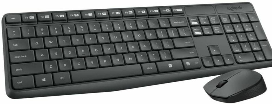 Logitech MK235 Wireless Keyboard and Mouse Combo with USB Receiver, 3-Year Battery Life, Compatible with Windows PC and Laptop