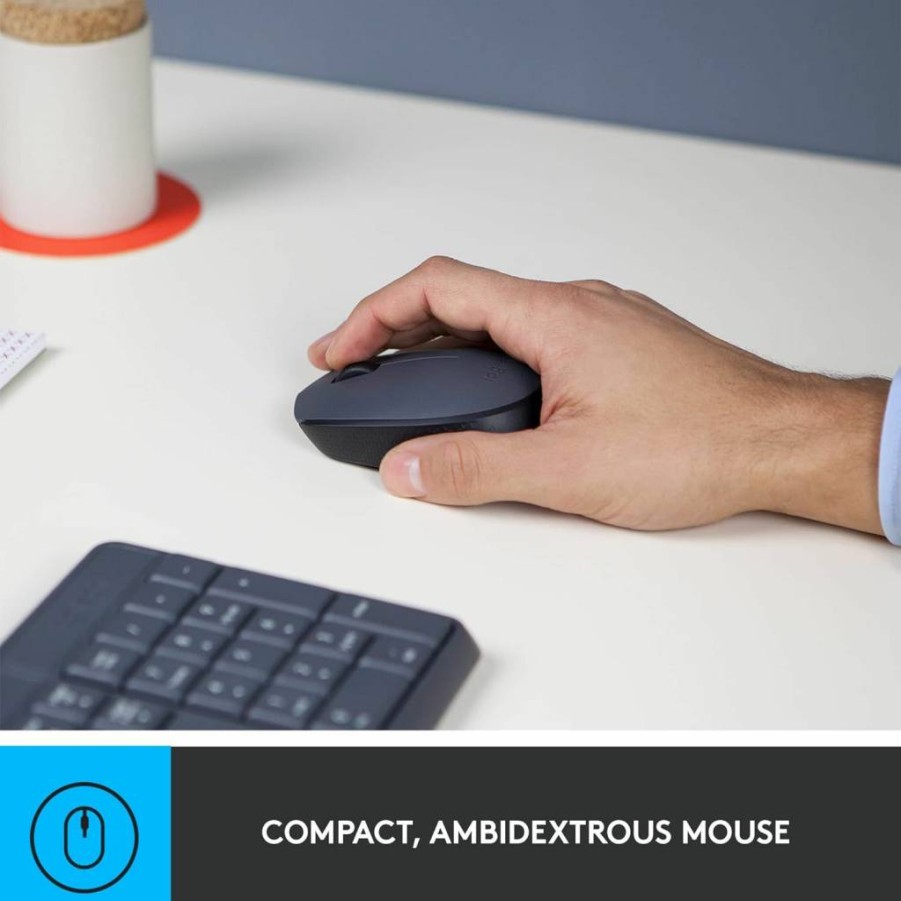 Logitech MK235 Wireless Keyboard and Mouse Combo with USB Receiver, 3-Year Battery Life, Compatible with Windows PC and Laptop