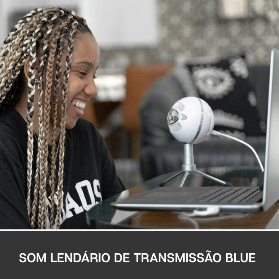 Logitech for Creators Blue Snowball Ice USB Microphone - Plug & Play for PC & Mac, Gaming, Streaming, Podcasting, YouTube, Twitch, Discord - White