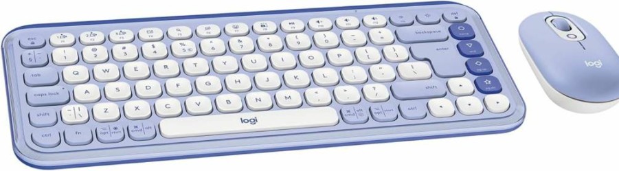 Logitech Pop Icon Combo Bluetooth Keyboard and Mouse Set with Programmable Keys, Quiet Clicks, Multi-Device Switching for Mac, Windows, iPad - Graphite & Lime