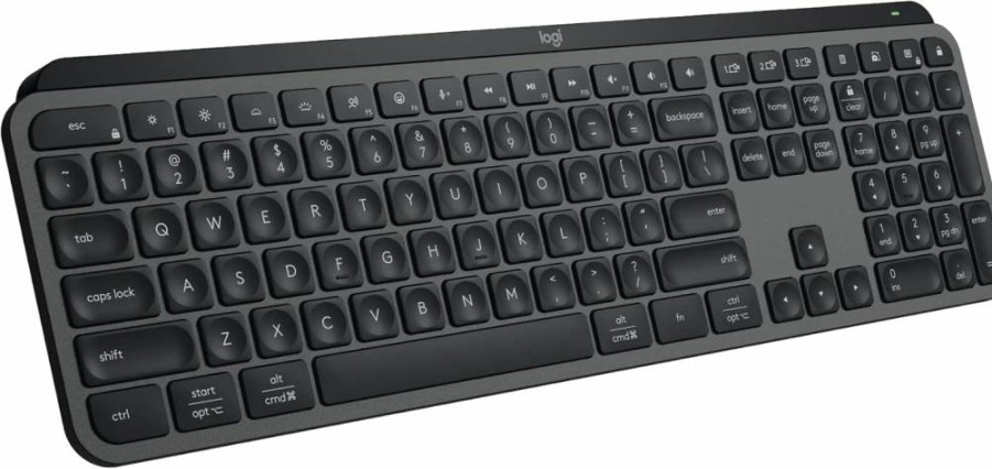 Logitech MX Keys S Wireless Keyboard - Low Profile, Quiet Typing, Backlit, Bluetooth, USB-C Rechargeable, Compatible with Windows, Mac, Linux, Chrome (Pale Grey)