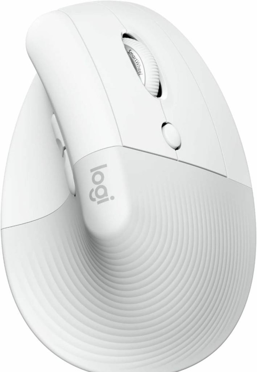 Logitech Lift Vertical Ergonomic Mouse for Mac - Wireless Bluetooth, Quiet Clicks, 4 Customizable Buttons, Compatible with MacBook, iMac, iPad (Off White)