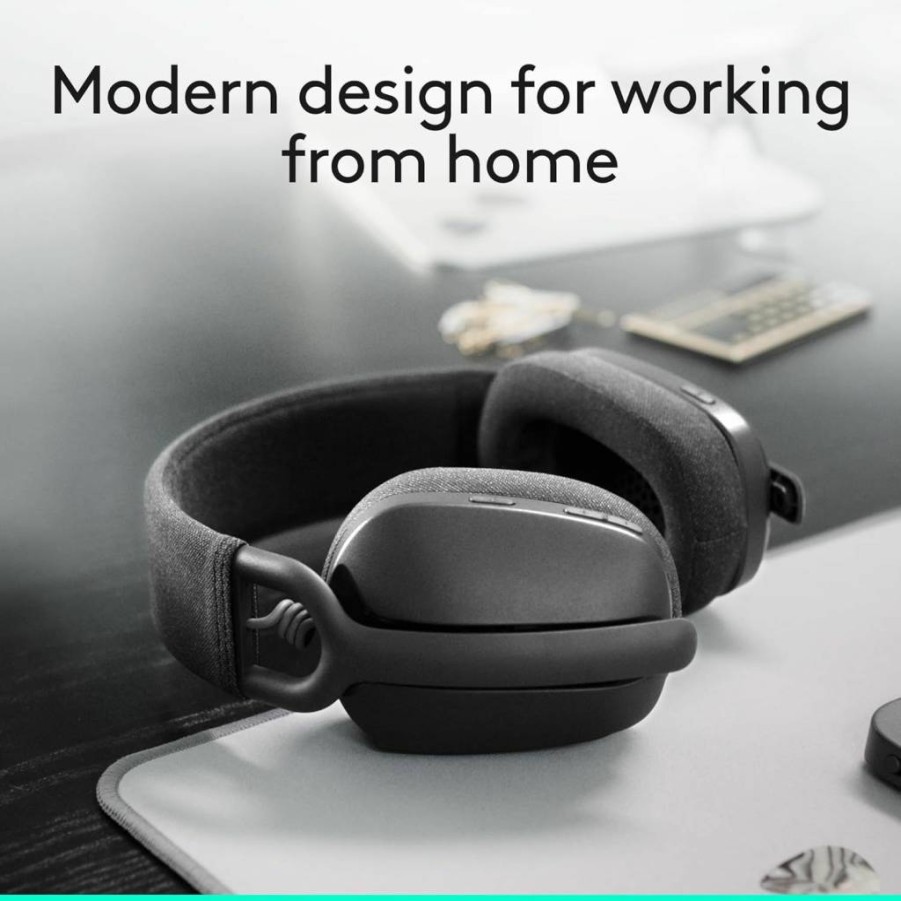 Logitech Zone Vibe 100 Wireless Bluetooth Headphones with Noise Canceling Mic, Lightweight Over-Ear Design, Multipoint Connectivity for Teams/Zoom/Google Meet, Compatible with Mac/PC - Rose