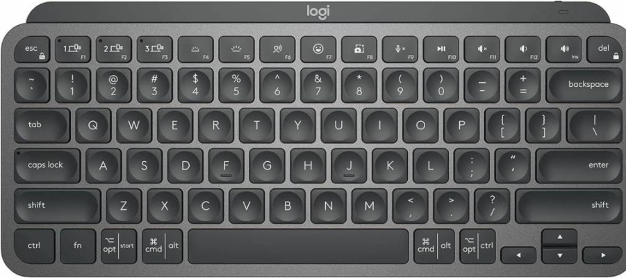 Logitech MX Keys Mini Wireless Keyboard with Backlight – Compact Design, USB Bolt Receiver, Graphite Color