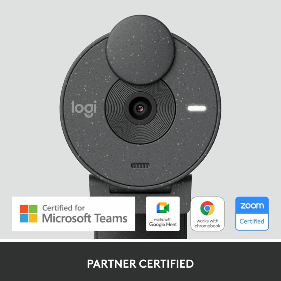 Logitech Brio 305 4K Webcam with Privacy Shutter, HDR, Dual Noise-Canceling Mics, USB-C, Auto Light Correction, Compatible with Zoom, Teams, Meet