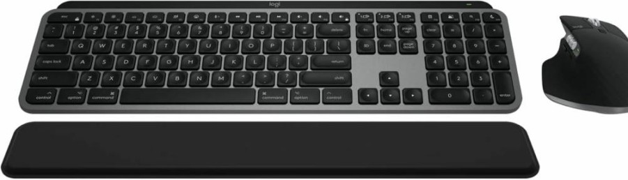Logitech MX Keys S Combo for Mac - Wireless Backlit Keyboard & Mouse with Palm Rest, Bluetooth/USB-C, Compatible with MacBook Pro, Air, iMac, iPad (Space Grey)