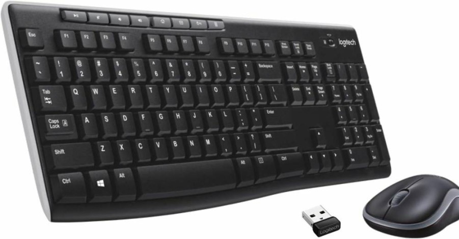 Logitech MK270 Wireless Keyboard and Mouse Combo for PC - Full-Size Keyboard with Quiet Keys, Reliable 2.4GHz USB Connection, Long Battery Life