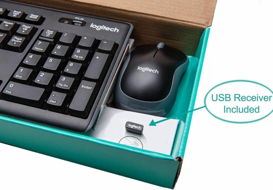 Logitech MK270 Wireless Keyboard and Mouse Combo for PC - Full-Size Keyboard with Quiet Keys, Reliable 2.4GHz USB Connection, Long Battery Life