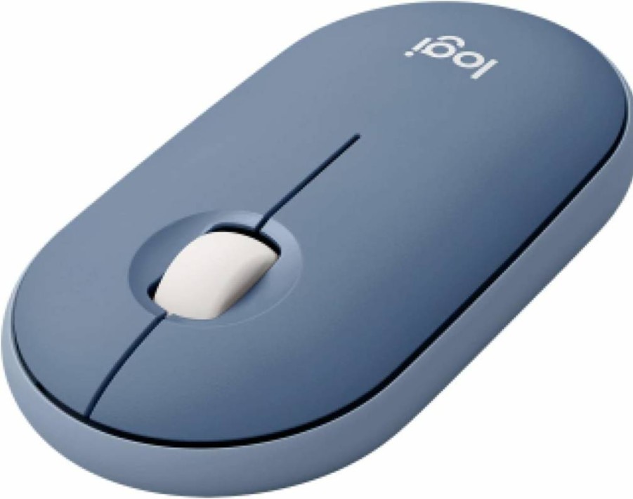 Logitech Pebble Wireless Bluetooth Mouse - Slim, Silent Click, 2.4GHz USB Receiver, Compatible with Laptop, PC, Mac, iPad, Chromebook - Blueberry