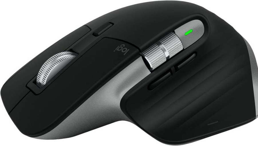 Logitech MX Master 3S for Mac - Wireless Bluetooth Ergonomic Mouse with Quiet Clicks, 8K DPI, Fast Scrolling, Glass Tracking, USB-C, Compatible with Apple MacBook iPad - Pale Grey