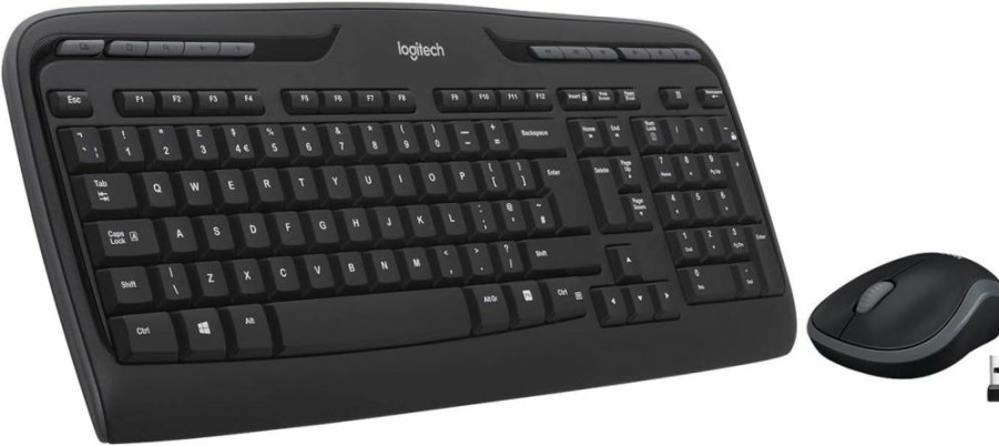 Logitech MK320 Wireless Keyboard and Mouse Combo — 2.4GHz Secure Connection, Long Battery Life, Ergonomic Design for Home & Office