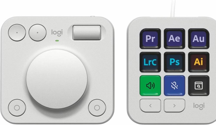 Logitech MX Creative Console - Customizable LCD Stream Deck with Control Dial for Adobe, Zoom, Spotify, Graphic Design - Includes 3-Month Adobe Creative Cloud