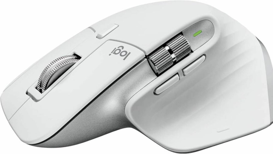 Logitech MX Master 3S Wireless Keyboard and Mouse Combo with Palm Rest, Customizable Backlight, Fast Scrolling, Bluetooth, USB-C - Compatible with Windows, Mac, Linux, Chrome - Pale Grey