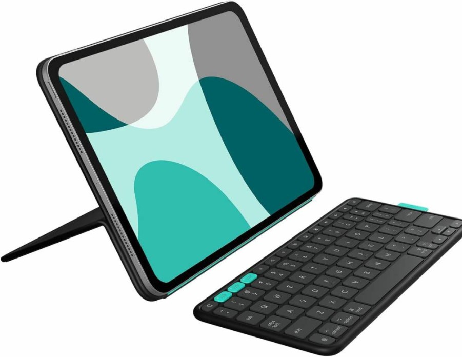 Logitech Flip Folio Bluetooth Keyboard Case for iPad Pro 11-inch (2024) & iPad Air 11-inch (M2/M3) - Multi-Device Protective Cover with Stowable Keyboard - Midnight Black